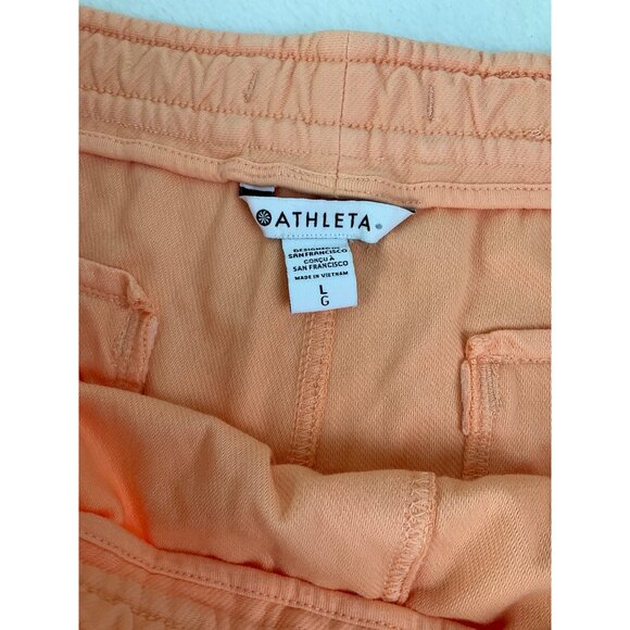 Athleta Farallon Active Elastic Waist Shorts Size Large (12), Orange NEW - Picture 3 of 7